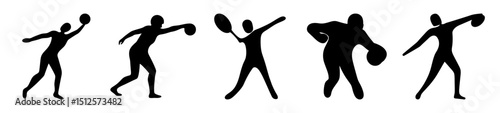 Silhouettes of People Playing Various Sports on a White Background