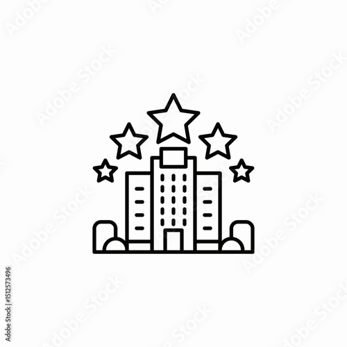 luxuy hotel 5star icon sign vector