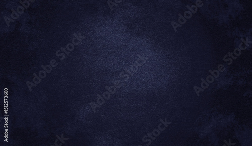Beautiful Decorative Navy Blue Stucco Wall Background. Art Abstract Grunge Texture Web Banner With Copy Space for design