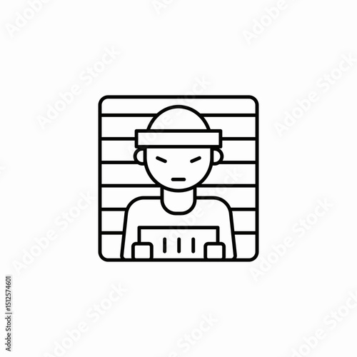 mug shot icon sign vector