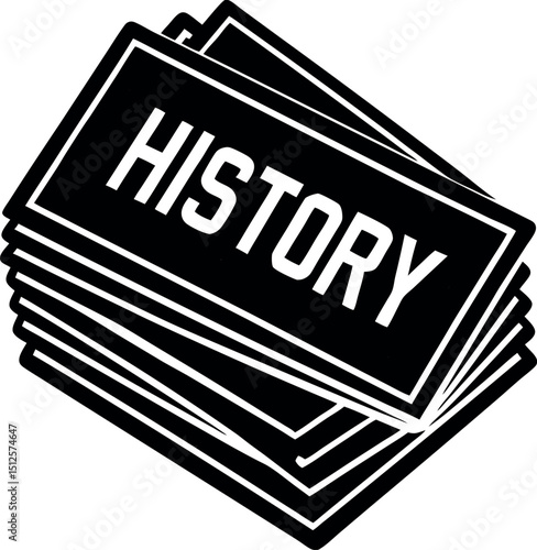 stack of flashcards labeled history