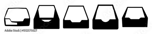 Outlines of Inboxes of Different Sizes and Shapes, Business Office Equipment