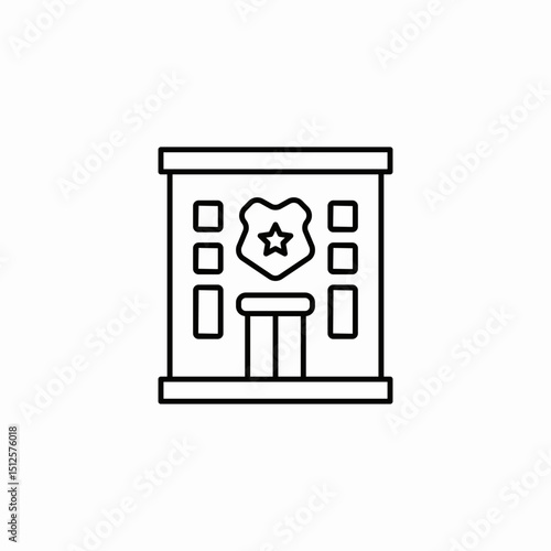 police station icon sign vector