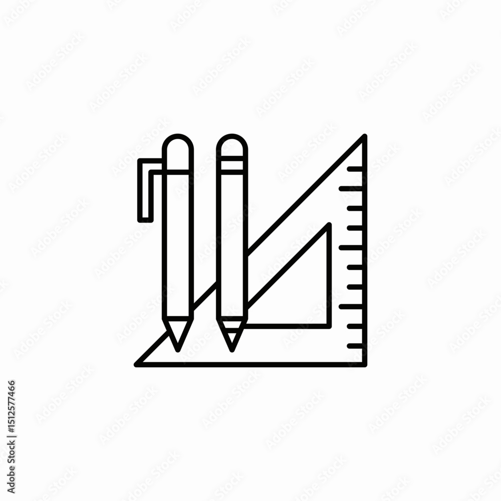 ruler pen pencil icon sign vector ruler pen pencil icon sign vector