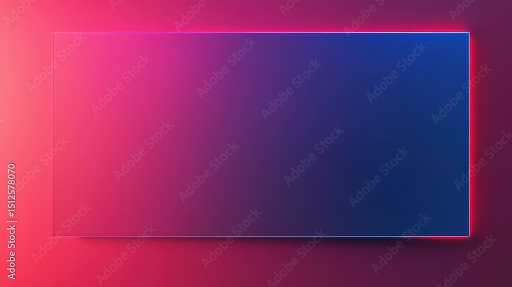 Obraz premium Vibrant Neon Cyber Banner: 3D Render of Minimalistic Abstract Gradient in Red and Blue