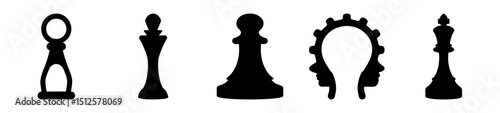 Diverse Chess Pieces Representing Strategy, Innovation, and Cooperation in Game or Business