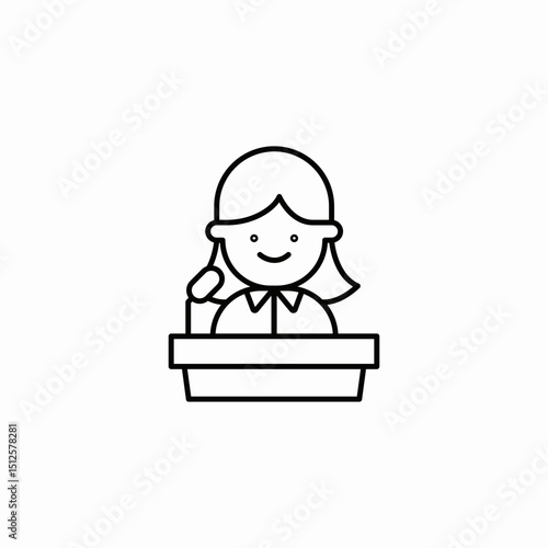 speaker female icon sign vector