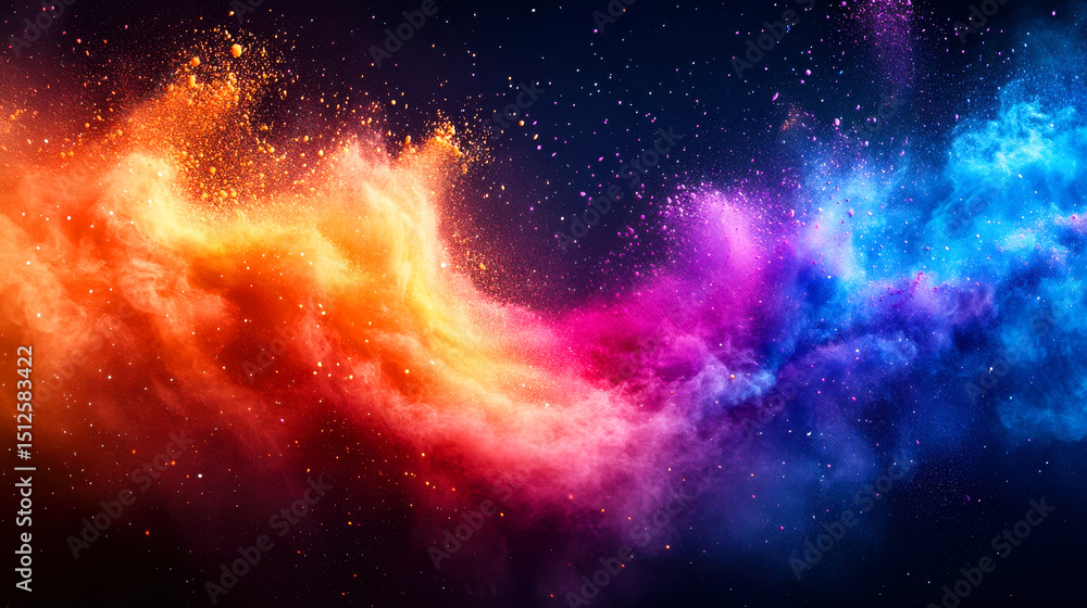 Naklejka premium Happy holi festival of colors spray celebration