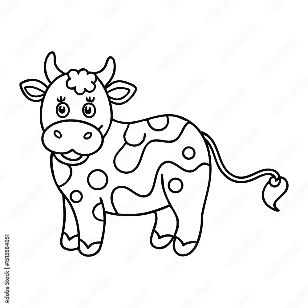 Vector illustration of a cute cow isolated on a white background Vector illustration of a cute cow isolated on a white background