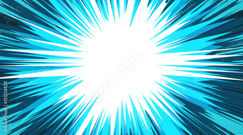 Dynamic burst of energy in comic style background