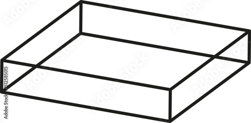 Angled square outline including a central cut-out creating layered interior and exterior contours.