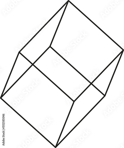 Tunnel-shaped square block drawn with angled sides and hollow center contours.