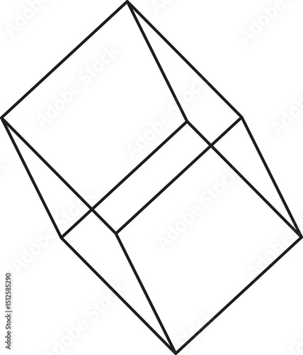 Block designed with a diagonal slot and layered outline highlighting internal structural detail.