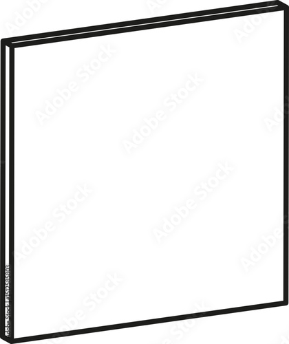 Tunnel formed within a square, featuring a diagonal framed structure with outline and depth.