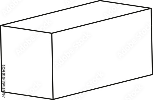 Wide block featuring an angled front surface, built with structural perspective lines.