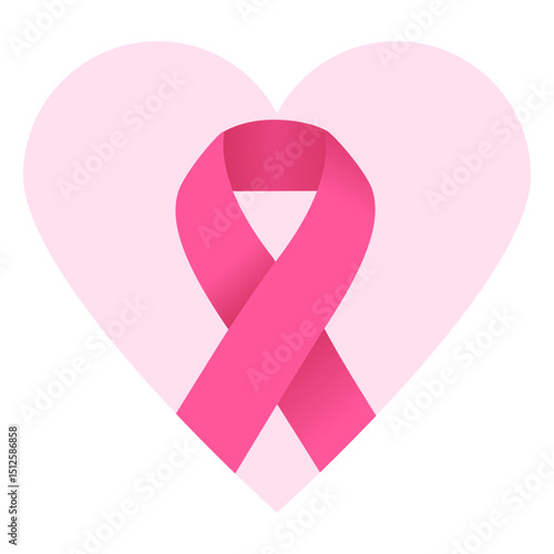 Breast cancer heart ribbon