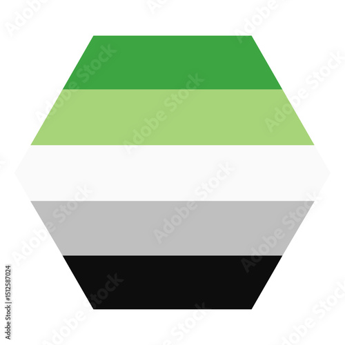 Aromantic agender hexagon stripe flat