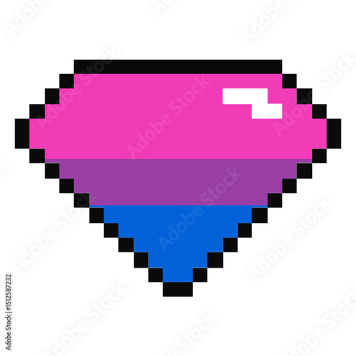 Bisexual brilliant diamond stripe pixel flat