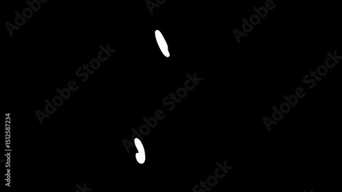 Hand drawn animated moving in a circle drops. Video clip with alpha channel.