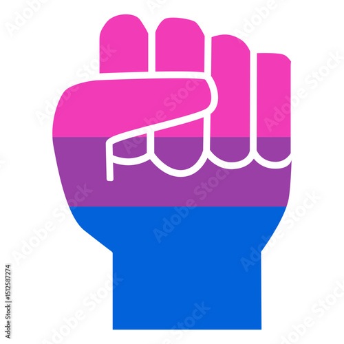 Bisexual hand finger fist stripe flat