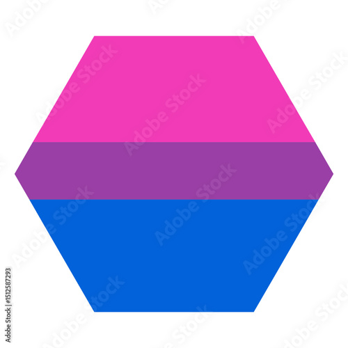 Bisexual hexagon stripe flat