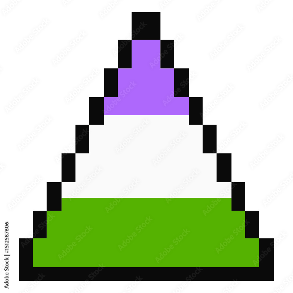 Fototapeta premium Genderqueer triangle stripe pixel flat
