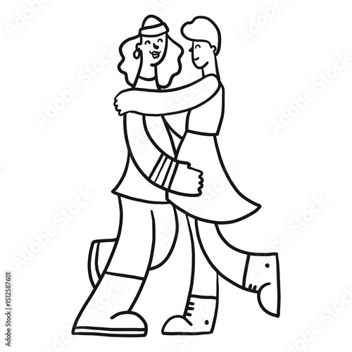 Lady couple pair gay skirt stroke