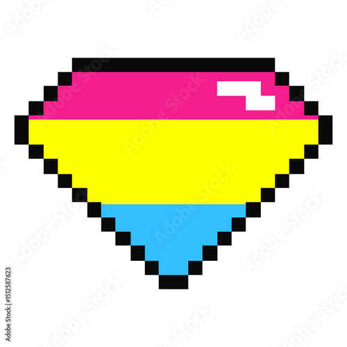 Pansexual brilliant diamond stripe pixel flat
