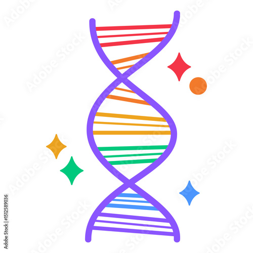 Dna rainbow color stroke