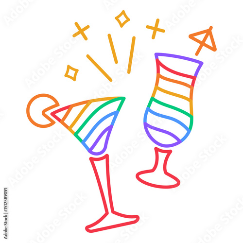 Rainbow drinks stroke