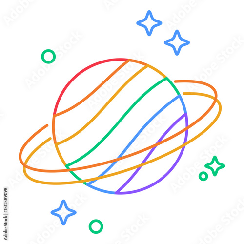 Rainbow saturn stroke
