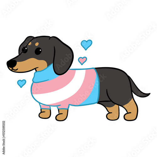 Dog trans flag