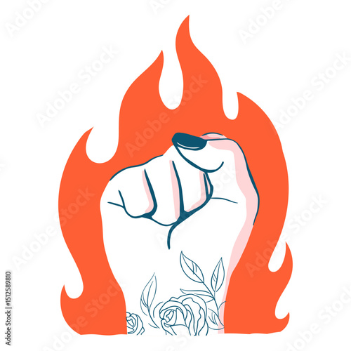 Women's fist flames