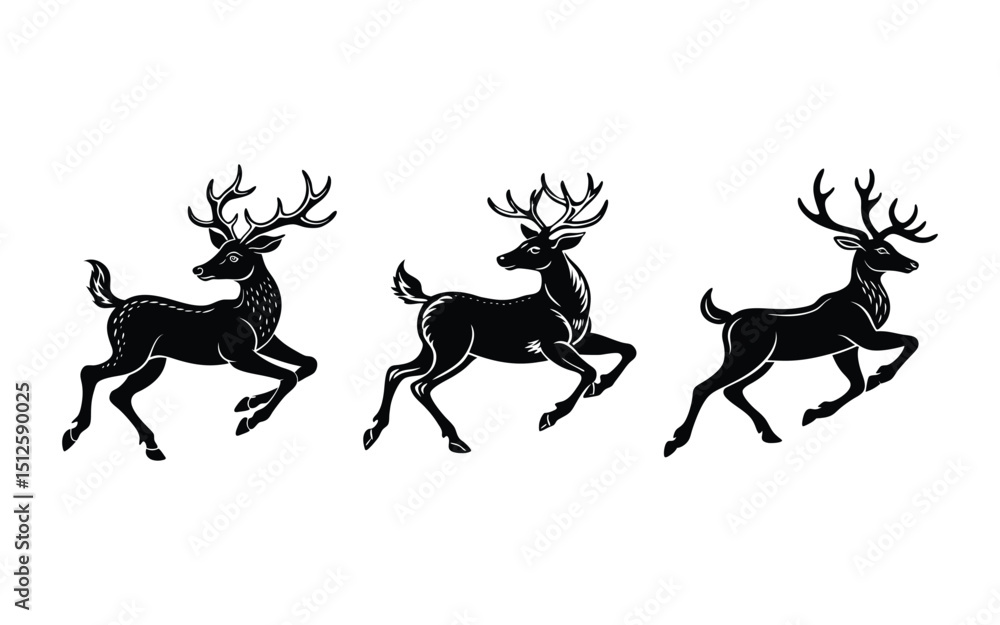 Fototapeta premium Minimalist Deer Logo Vector Design.