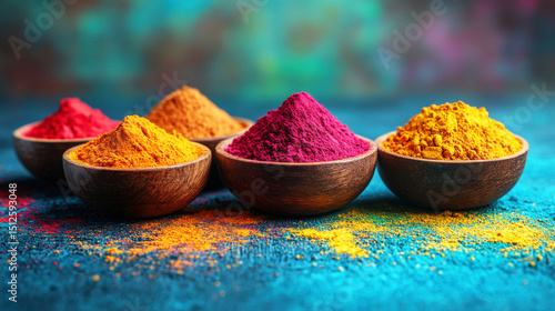 Happy holi poster template with colorful