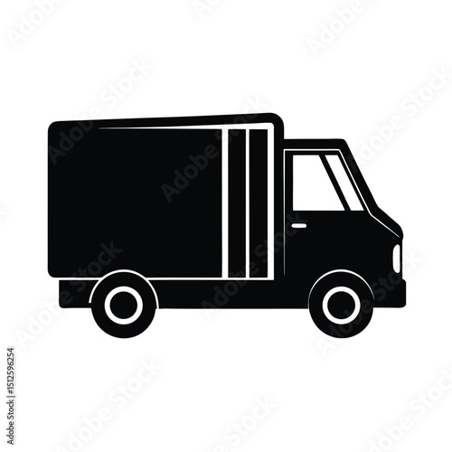 Refrigerated Delivery Truck silhouette vector art illustration