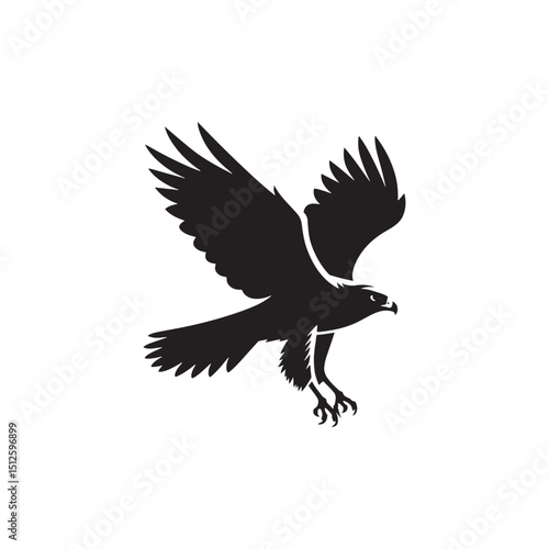 **"Majestic Red-tailed Hawk Vector Silhouette: Powerful Raptor Design Featuring Broad Wings, Distinctive Tail, and Fierce Gaze in Clean, Minimalist Style for Crafts and Digital Art"**
