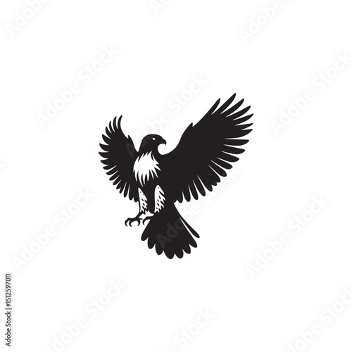 **"Majestic Red-tailed Hawk Vector Silhouette: Powerful Raptor Design Featuring Broad Wings, Distinctive Tail, and Fierce Gaze in Clean, Minimalist Style for Crafts and Digital Art"**
