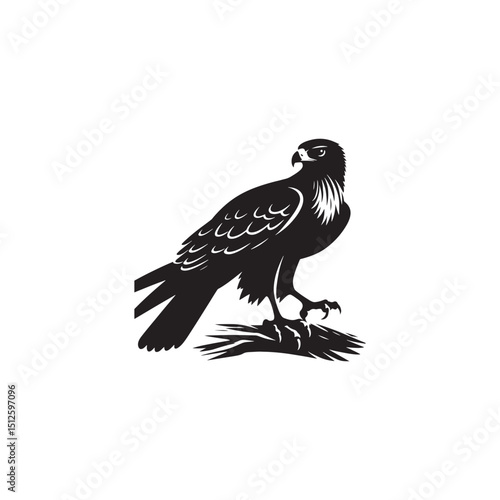 **"Majestic Red-tailed Hawk Vector Silhouette: Powerful Raptor Design Featuring Broad Wings, Distinctive Tail, and Fierce Gaze in Clean, Minimalist Style for Crafts and Digital Art"**
