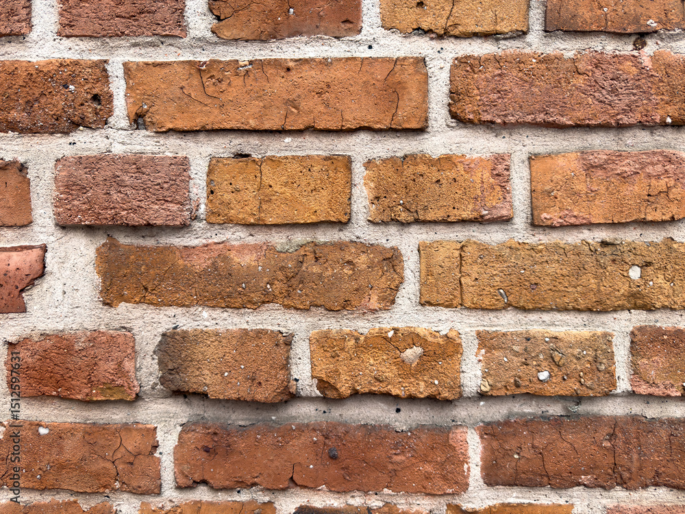 Obraz premium Old red brick wall, mur ściana z czerwonej cegły, kamienna 