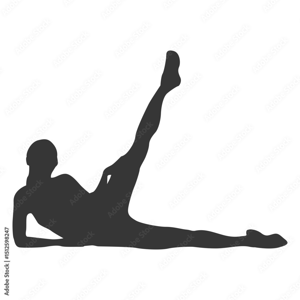 Fototapeta premium Female fitness exercise silhouette