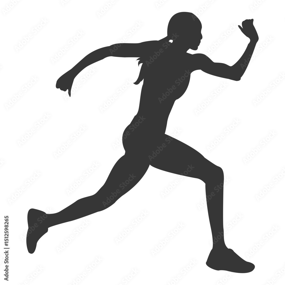 Female running silhouette Female running silhouette