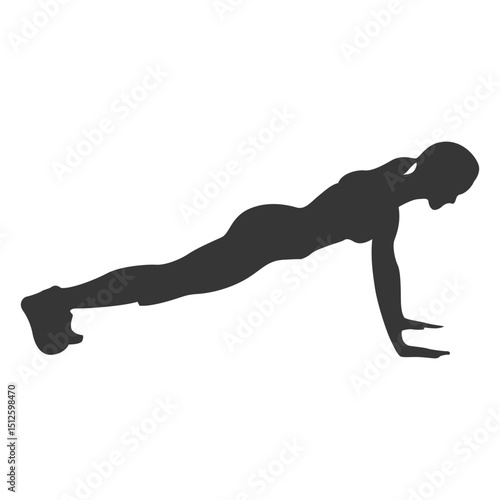 Woman push up silhouette