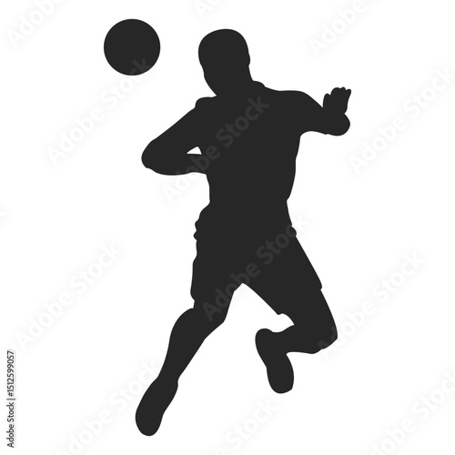 Soccer player hitting ball