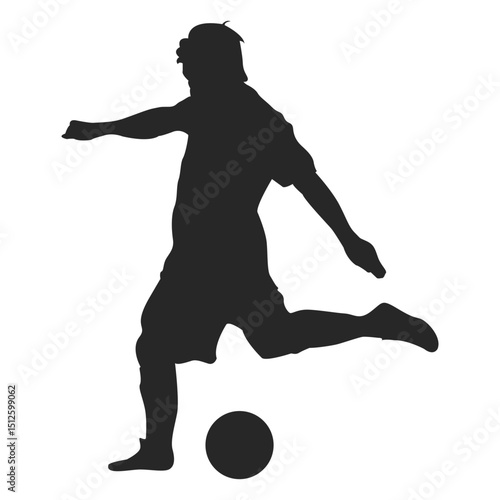 Soccer player kicking ball in gray