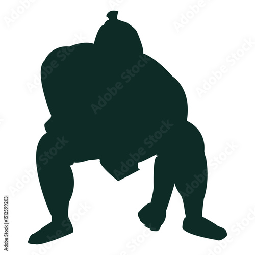 Sumo wrestling heavyweight hand down