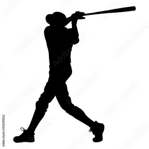 Baseball batter silhouette player