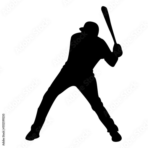 Baseball player strike silhouette