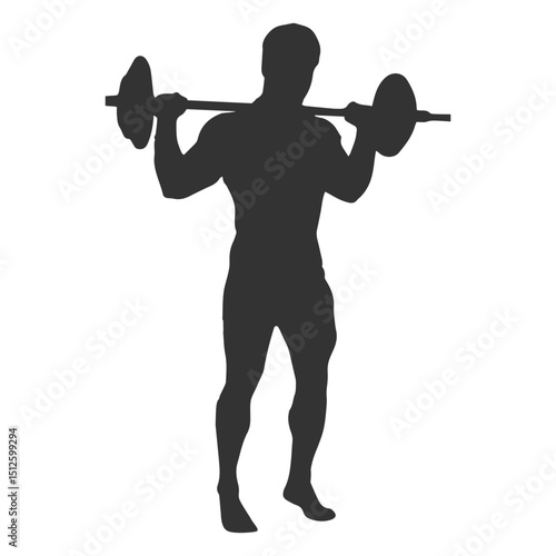 Bodybuilder training silhouette