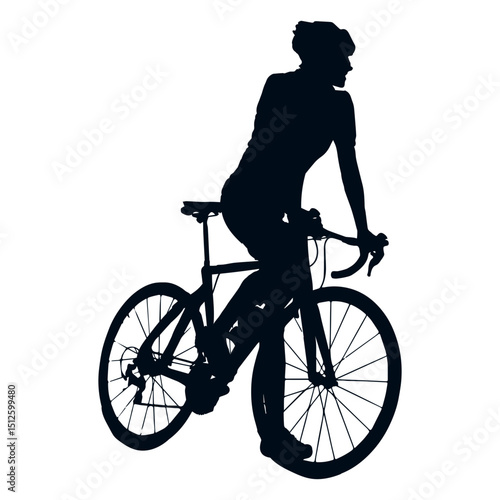 Cyclist climbing silhouette